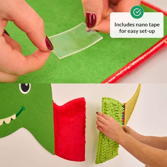 Sensory Wall Panel for Kids | Touch, Feel & Learn | Dinosaur Sensory Room Toys | Activity Play Panels | Wall Busy Board | Calm Down Corner Equipment | Flip Sequin Fabric | Autism, ADHD, Anxiety