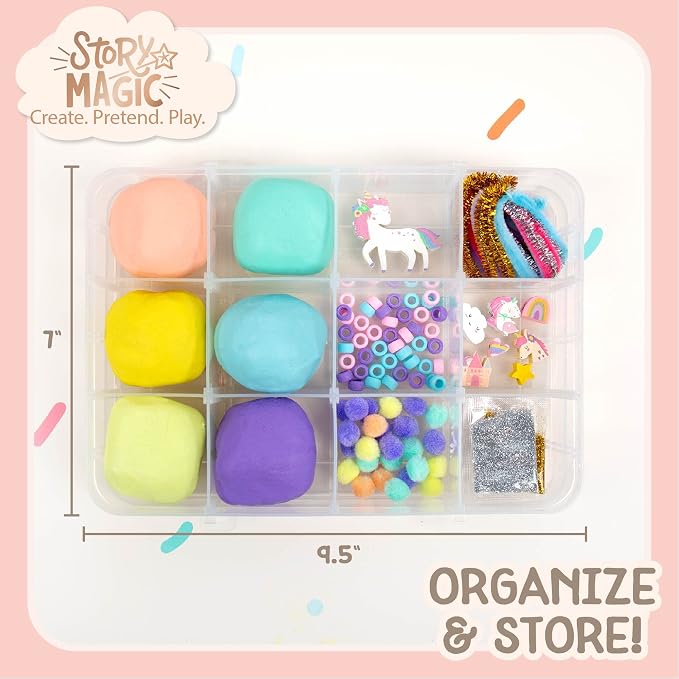 Story Magic Rainbow Unicorn Sensory Play Set, Build Cognitive Development and Fine Motor Skills, Tactile Activities for On The Go, Sensory Toys for Preschoolers and Kids Ages 4, 5, 6, 7, 8