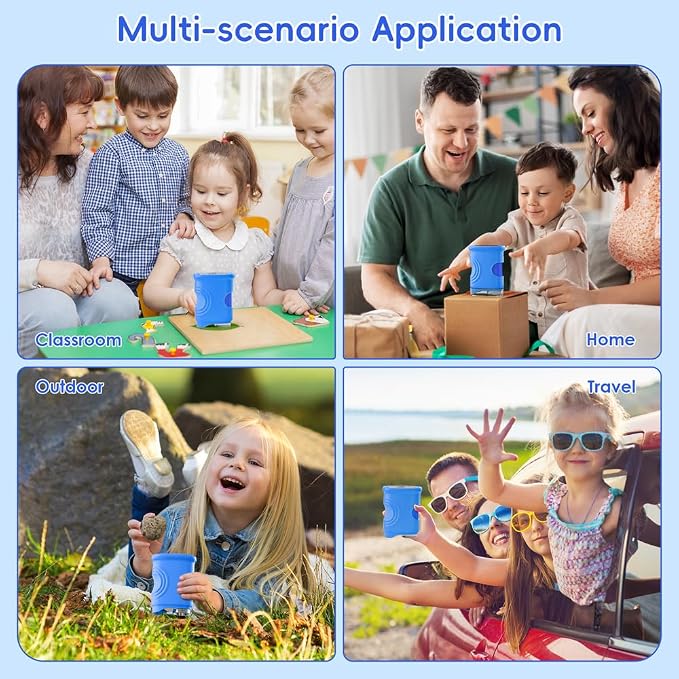 Temodu Kids Microscope 2.0" Screen 1000X Digital Microscope for Kids, Mini Pocket Handheld Microscopes for Children Birthday Festival Gift, Science Education Fun Toys for Boys Girls Ages 4-12 (Blue)