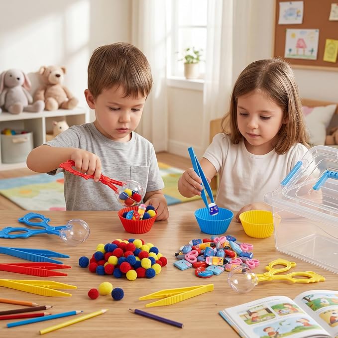 Thyle 179 Pcs School Sensory Bin Filler Toys for Kids Fine Motor Skills Items Set Counting Sorting Training Early Education Development for Preschool Back to School Students Gift Activities Ages 3-6