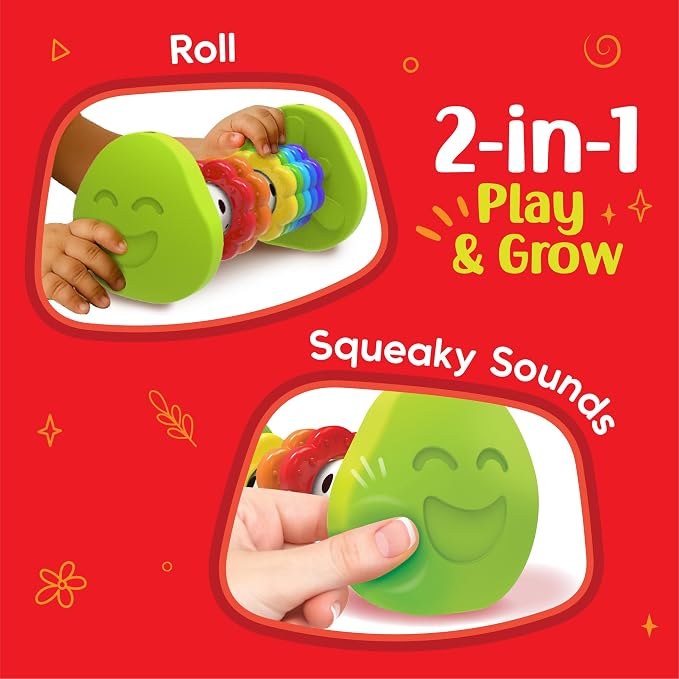 Imagimake Leaps & Bounds - Tummy Time Roller, Sensory Toy, Ages 3 Months+ | Early Learning Sensory Toy, Encourage Crawling, Motor Skills & Sensory Play, Gift for Babies Ages 3,4,5,6,7,8,9 Months