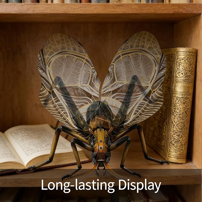 3D Acrylic Insect Puzzle DIY Bug Model Kit Animal STEM Gift | Building Kits Crafts Figurine Sculpture Nature Decoration Educational Display Toys for Kids Teens and Adults (Bell Cricket)
