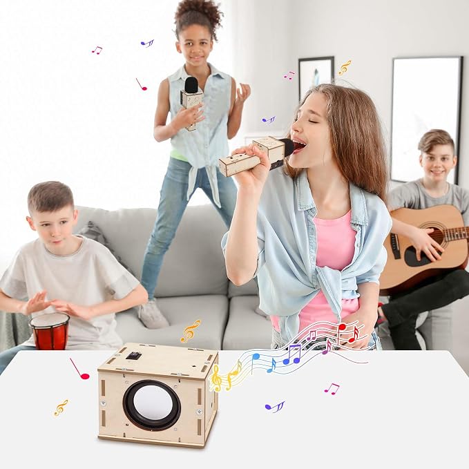 Stem Projects Karaoke Machine Toys for Boys Age 8-12 12-14 Science Kit Building Own Bluetooth Speaker & Microphone DIY Electronics Kit for Kids Kid 9-12 Boy Toys Birthday Gift 8 9 10 11 13 Teen Girl