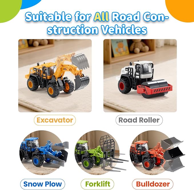 Construction Truck Toys for Toddlers | 5Pcs Push Go Tractor Toys, Sandbox Excavator Toys, Christmas Birthday Gifts for 3 4 5 6 Year Old Boys Girls