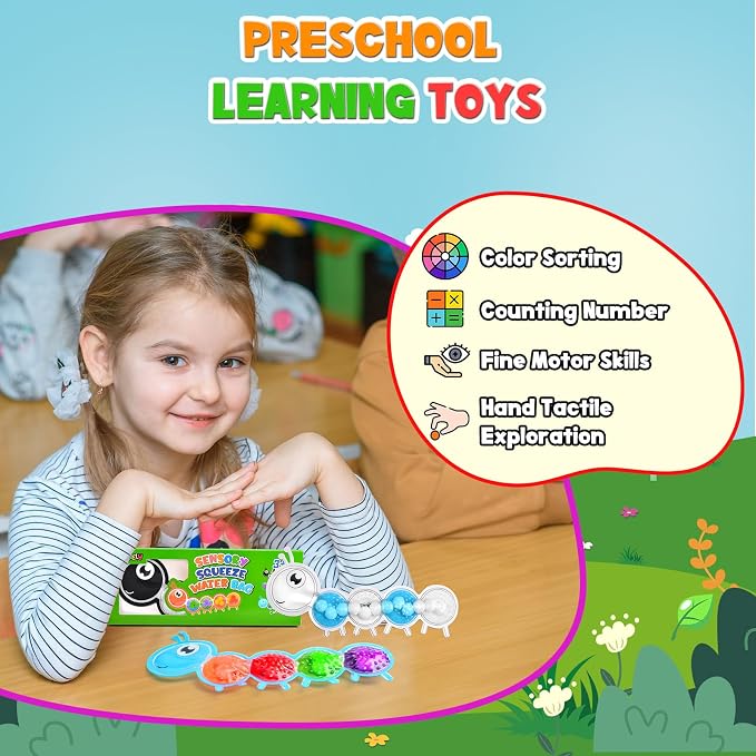 3Pcs Color Sorting Sensory Toys for Kids with Autism Toddler Toys for Airplane Travel Road Trip Preschool Montessori Toys Fine Motor Skills B Easter Basket Stuffers Gifts for Kids Boys Girls