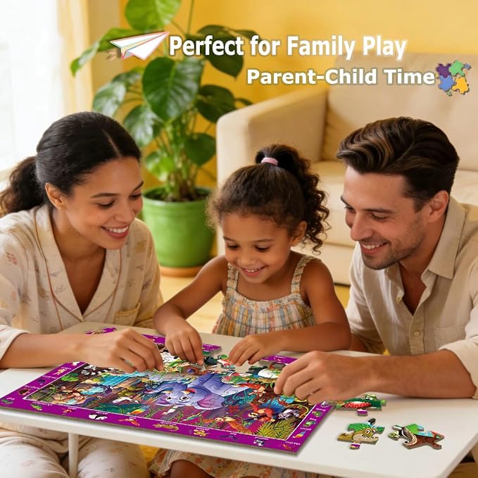 100 Piece Puzzles for Kids Ages 4-6 4-Pack Jigsaw Puzzles Animal Themes | Educational Learning Toys for Kids Ages 6-8 8-10, Birthday Gifts for Girls Boys