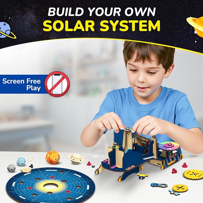 Smartivity DIY Solar System Kit - Gear-Driven Planet Model for Kids 8-14 | Build, Rotate & Explore the Planets | Learn Solar System & Science Facts | Birthday Gift for Boys & Girls 8-14 Years