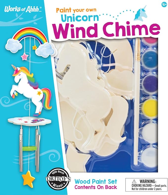 Masterpieces Craft Set - Unicorn Wind Chime Classic Wood Paint Kit