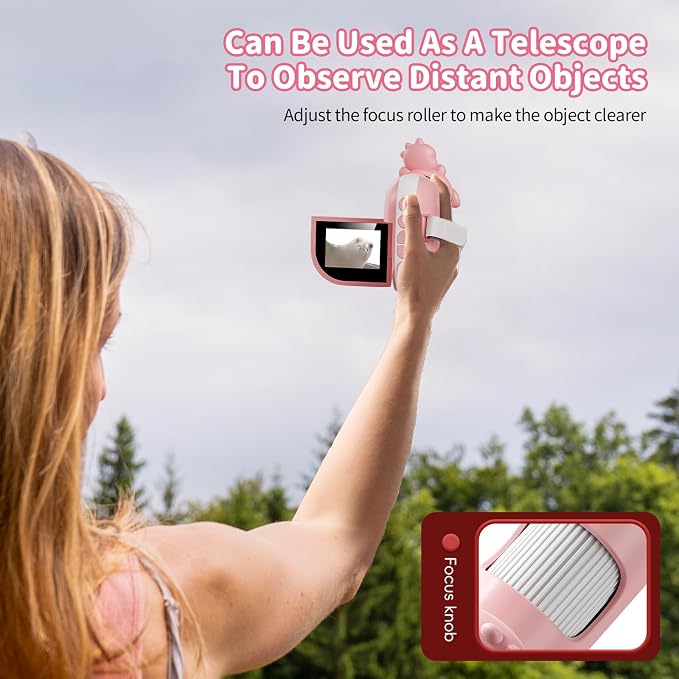 Microscope for Kids - 1080P Handheld Digital Microscope,Portable Pocket 500X with 8 LED Lights, 2'' LCD Screen,Educational Science Christmas Birthday Gifts for Age 3 4 5 6 7 8 Girls Boys Pink