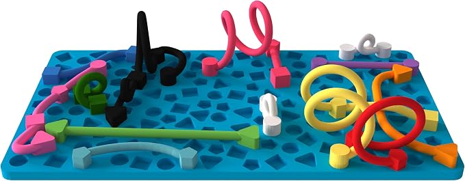 Sensory Activity Board for Kids, Silicone Fidget Toy for Autistic ADHD | 12 Strings, Anxiety Relief, Calm Down, Travel Toy, CPC Certified, Non-Toxic Silicone, for Kids 3+ & Adults
