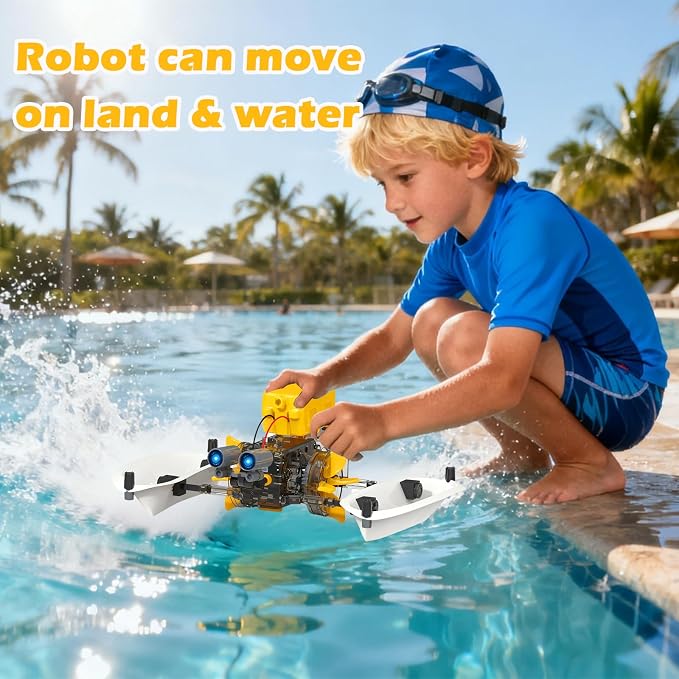 25-in-1 Solar Science Robot Kit, STEM Building Toy for Kids Ages 8+ | Solar & Battery Power, Transparent Visible Gear Body, DIY Education Experiment set Birthday Gift for Boys Girls 8-16