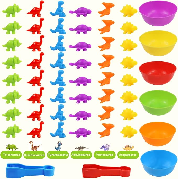 TSYAN Counting Toys Matching Game for Kids with Sorting Bowls Sensory Toys Color Classification Game Set Early Learning Preschool Montessori Educational Toy