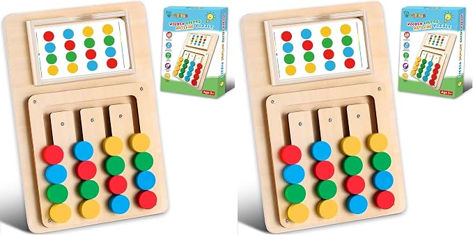 V-Opitos Color Matching Puzzle, Montessori Brain Teaser for Kids Ages 3-7 (Pack of 2)