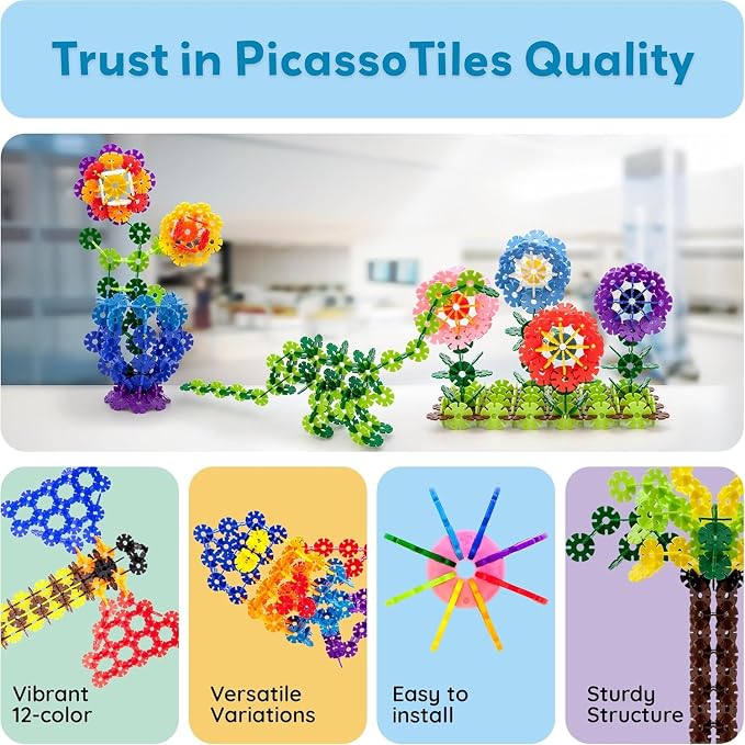 PicassoTiles Building Chips 600 Pieces Interlocking Construction Chips Creative Disc Block Toy Set STEM Learning Toys for Early Education and Child Brain Development Kids Boys Girls Age 3 and Up PTF60