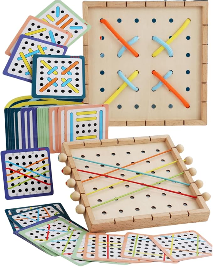 Threading & Stringing Game – Travel-Friendly Logical Sewing Toy for Kids Ages 3–7 Fine Motor Skills & Practical Life Activity, Educational STEM Gift Preschool & Occupational Therapy