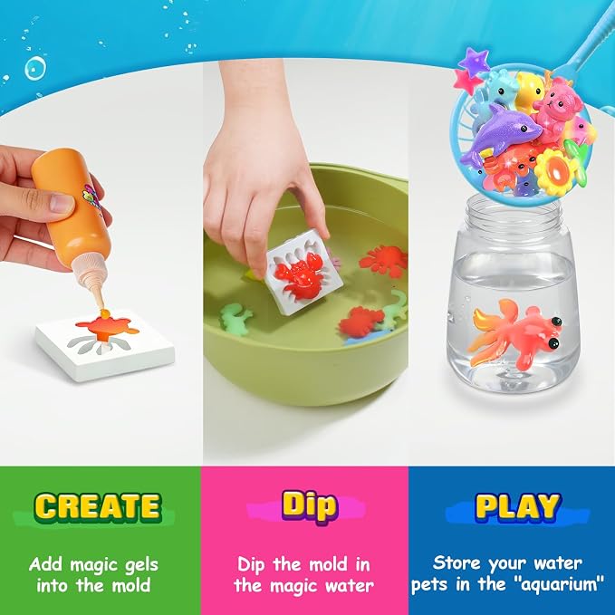 Magic Water Elf Craft Kits - DIY Squishy Maker Toys for Kids Ages 4-8 | Arts and Crafts for Kids, Gifts for Girls Boys, Make Squishies Toys Crafts Glowing in the Dark, Water Toys Birthday Gifts