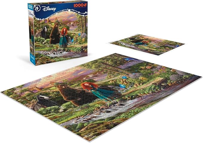 Ceaco - Thomas Kinkade Disney - Brave - 1000 Piece Jigsaw Puzzle for Adults | Thomas Kinkade Disney Art, Made in USA, Recycled Board, Finished Size 26.6 x 19 in, Includes Poster, Frameable Art, Giftable