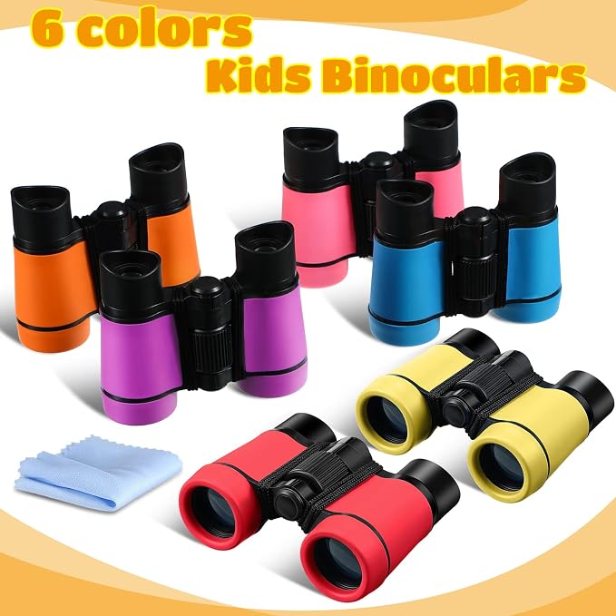 Yunsailing 6 Pcs Binoculars for Kids for Age 3-12 Years | Binoculars, Shock Proof Toy, Outdoor, Gift ,Hunting Folding, Small Telescope, for Bird Watching Learning Exploration