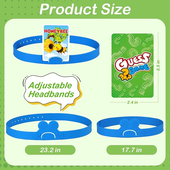 Headbands Game for Kids – Guessing Board Game to Boost Vocabulary | Critical Thinking, and Social Skills – Quick Question Family Game Night for 2–4 Players – Travel-Friendly Fun (Animal Theme)