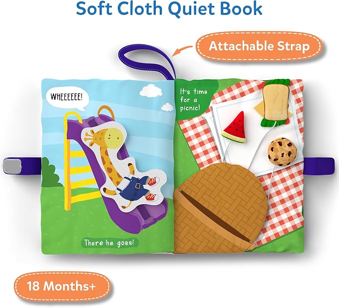 Skillmatics Quiet Book – Sensory Cloth Activity Book for Toddlers | Fine Motor Learning Toys, Gift for Ages 18 Months to 4 Years, Montessori & Travel Toys, Screen-Free Fun