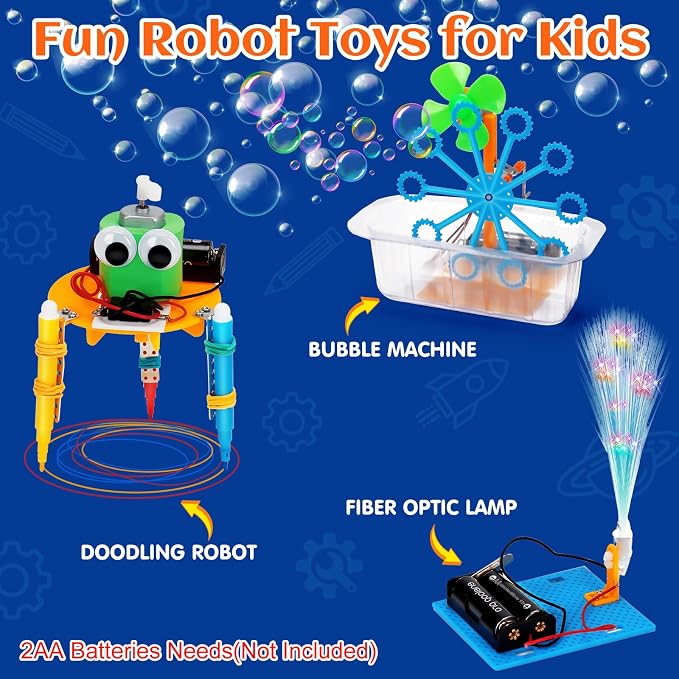 STEM Kits for Kids Robotics Kit Set, Boys Craft Educational STEM Toys Gifts | Science Experiments Project Activities for Kids, Engineering Building Electronic Motor Craft for 8 9 10 12 Year Old Birthday