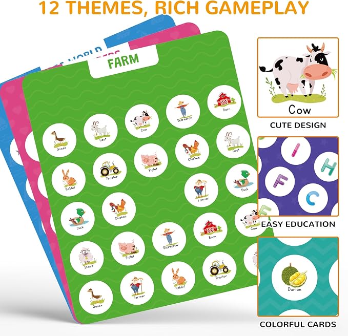Memory Matching Game for Kids, Travel Toys for Toddlers Boys Girls Ages 3-5 | Plane Activities for Toddlers, Road Trip Essentials for Airplane, Car, Camping, Christmas Birthday Gifts for Ages 3 4 5 6 7 8