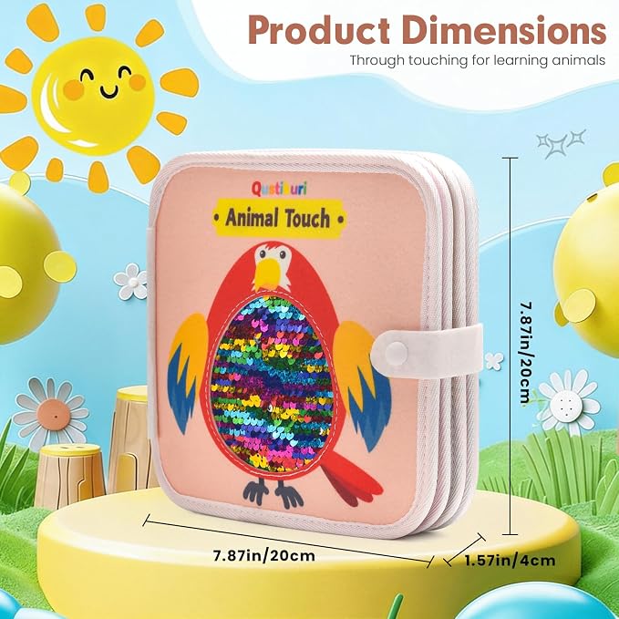 Cute Animal Touch Book Textured Sensory Toys for Autistic Children Disorder Fun Toys Autism Sensory Mats Tiles Products Tactile for Learning, Stimulation & Play