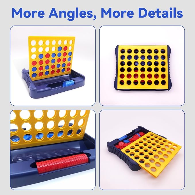 Pup Go 4 in a Row Game Large, Board Game for Kid, Four in a Line, Line Up 4 | Classic Family Fun Games for 3 4 5 6 7 8 9+ Year Old Children Boys Girls Adult, Travel Table Games, Plane Activities (Yellow)