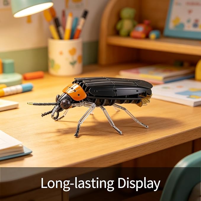3D Acrylic Insect Puzzle DIY Bug Model Kit Animal STEM Gift | Building Kits Crafts Figurine Sculpture Nature Decoration Educational Display Toys for Kids Teens and Adults (Firefly)