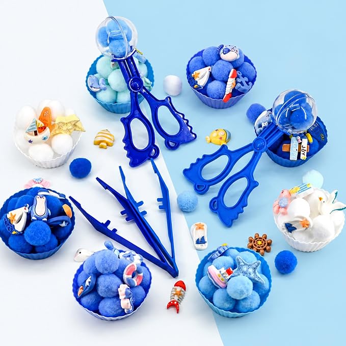 152 Pcs Ocean Sensory Bin Items Summer Beach Counting Sorting Sea Animals Sensory Bin Filler Fine Motor Sea Star Shell Fish Counts for Summer Counting Sorting