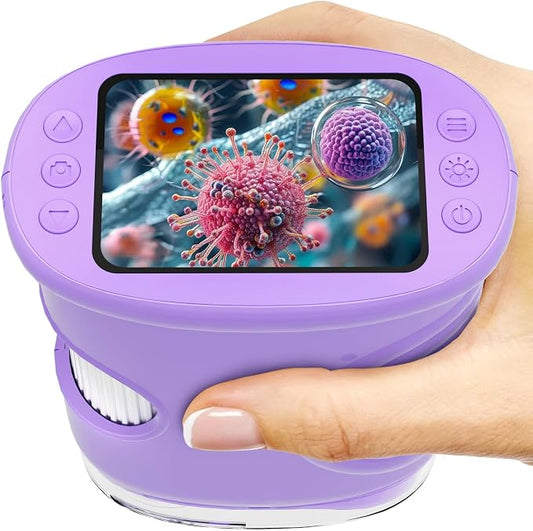 1000X Handheld Microscope for Kids: Pocket Digital Microscope with 1080P&2.0''IPS Screen&Photo/Video - Portable Edu Science Kits for Girls Boys - STEM Toys Birthday Gifts Ages 3-6 6-12(Purple)