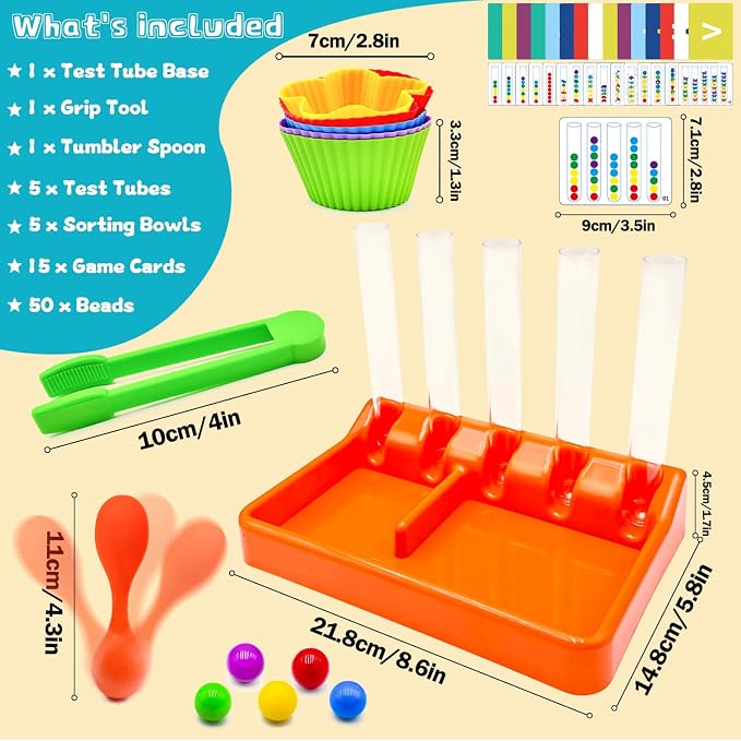 Counting and Color Sorting Toys Set, Preschool Learning Toys | Fine Motor Skills Color Recognition and Math Learning Games, Educational Toy Gift for Kids Age 3 4 5 6Year Old Boys Girls