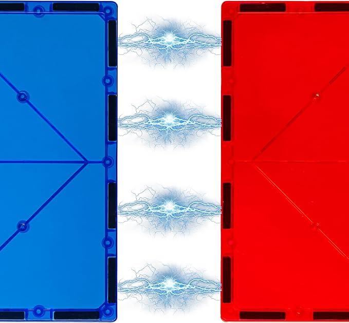 Gemmicc 8 PCS Large Magnetic Tiles,Jumbo Magnet Base Plates,STEM Magnetic Building Blocks for Kids Boys Girls