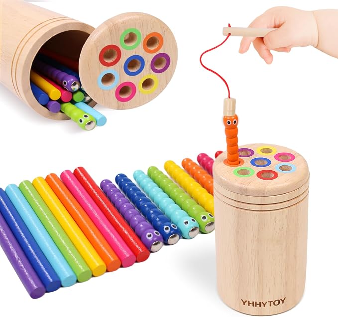 Montessori Toys for 2+ Year Old, Magnetic Fishing Game Color Sorting Toys | Dual Gameplay Preschool Learning Toys for Ages 2-4, Fine Motor Skills Development Sensory Toys, 2 3 Year Old Girls Boys Gift