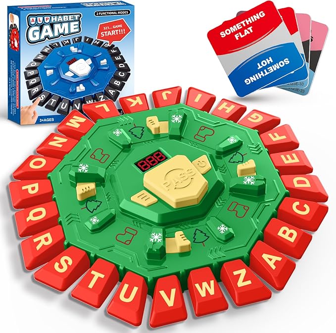 Word Game Family Board Game with Digital Display Timer for Kids and Adults | Fast-Paced 24-Letter Word Game with 2 Modes & 35 Cards for Family Game Nights and Parties, Ages 3 & Up, 2-8 Players