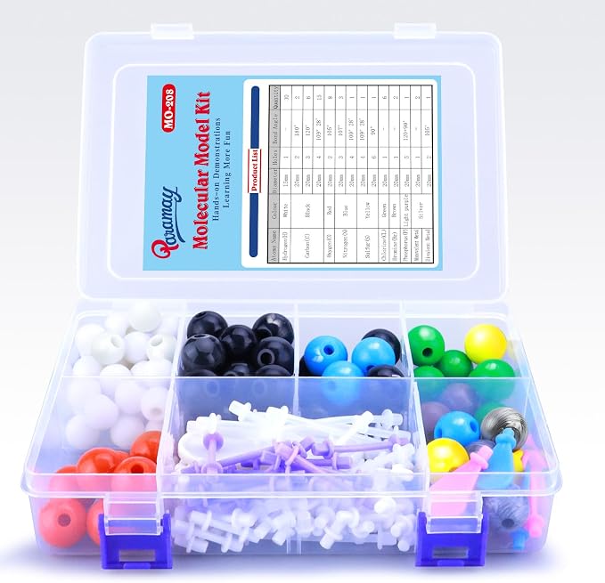 Chemistry Molecular Model Kit (208 Pcs) for Student and Teacher,Organic and Inorganic Chemie Learning Set,Motivate Enthusiasm for Learning Chemistry and Raising Space Imagination