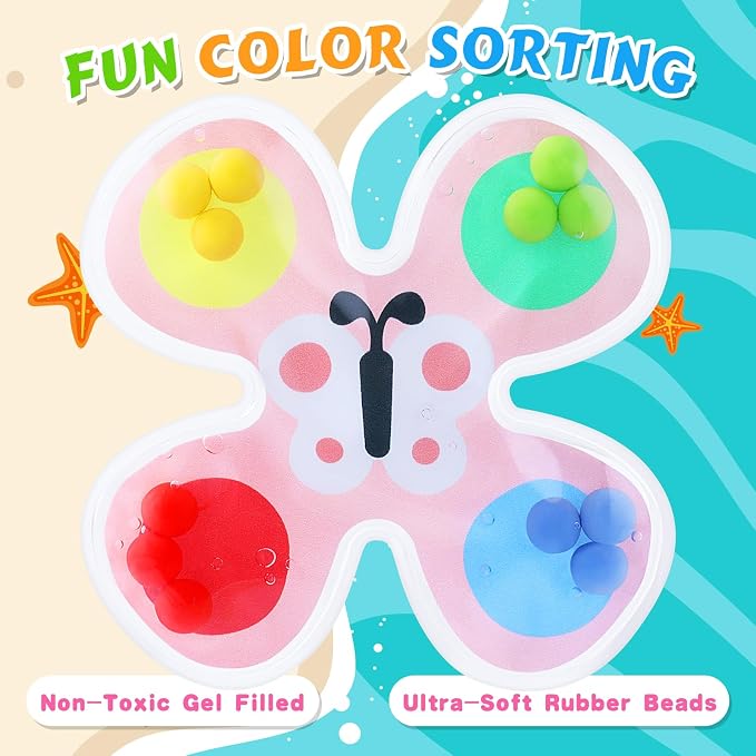 4PC Color Sorting Sensory Toys for Kids : Fidget Toys for Kids Toddler, Sensory Toys for Autism, Fine Motor Skill Games Learning for Toddlers, Color Matching Fidget Toys for Calm Down
