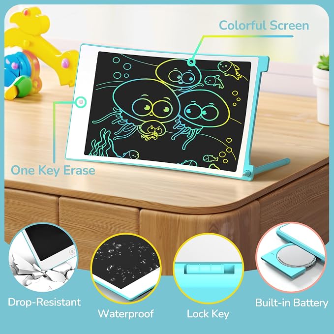 TECJOE 4 Pack LCD Writing Tablet, 8.5 Inch Colorful Drawing Board, Kids Travel Games Activity Learning Toys, Birthday Gifts for 3-8 Year Old Boys Girls Toddlers Preschooler | Colorful Doodle Board, Travel Road Trips Essential, Quiet Time, Learning Toys...