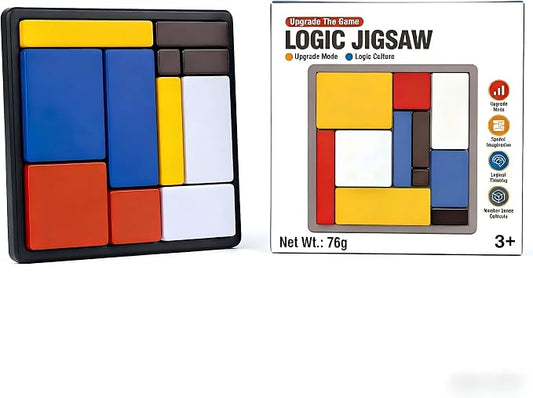 2 Pack Logic Puzzle Brain Teaser Game for Kids and Adults, 2 Complete Sets with 88 Challenges Each, 4 Difficulty Levels, Portable Travel Brain Game, Screen-Free Learning by Sooshoom