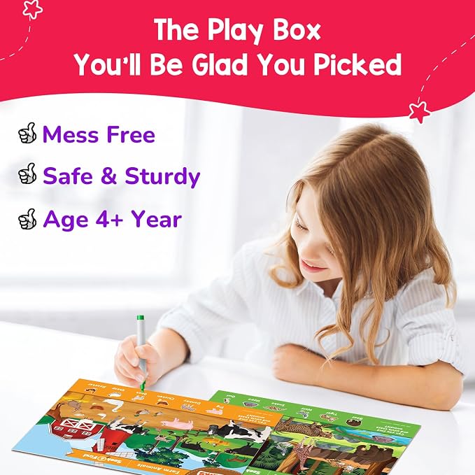 Smartivity Montessori Busy Box for Kids 3-6 Years | 7-in-1 Preschool Kit for Vocabulary, Counting, Alphabet & Motor Skills | Educational Birthday Gift for Kids