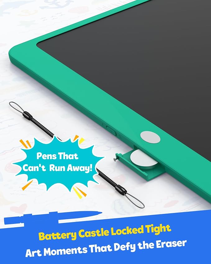 LCD Writing Tablet for Adults, Large Doodle Board, 16 Inch Colorful Drawing Tablet Writing Pad, Toddler Toys for 3 4 5 6 7 8 9 Year Old Girls Boys Teen, Birthday Gifts for Kids (DarkGreen)