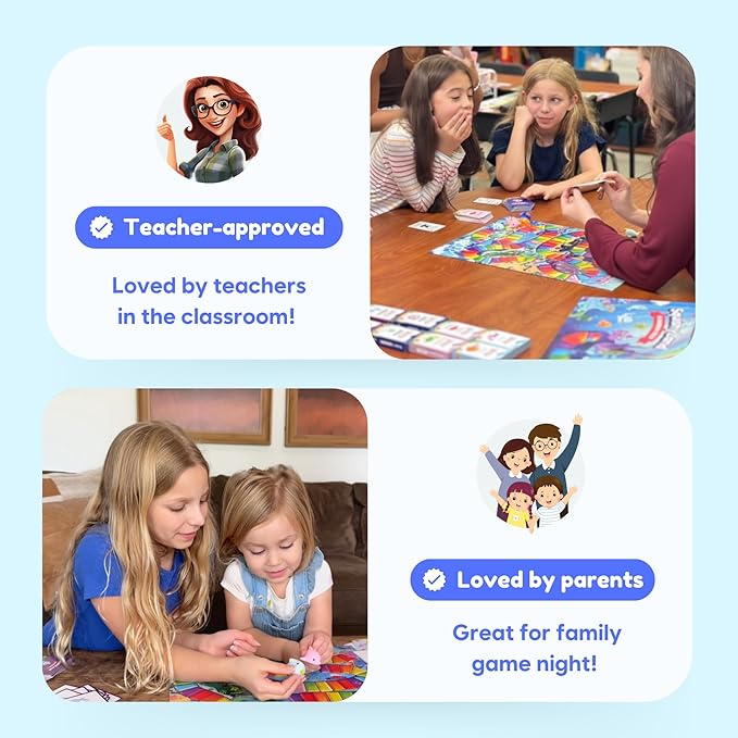 The Fidget Game SquishyLand in Rainbow Reef Board Game, Pre-K to 2nd Grade | Educational & Phonics Kindergarten Learning Activities, Mochi Squishy Toys Set, 2-6 Players