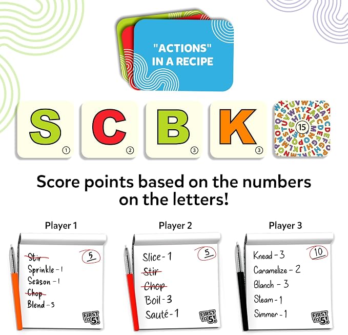 Skillmatics First to 5 – Board & Card Category Game with a Twist | Perfect for Parties, Family, Game Night, Quick Thinking, Gifts for Kids, Teens & Adults, Ages 8, 9, 10 & Up, 2–8 Players