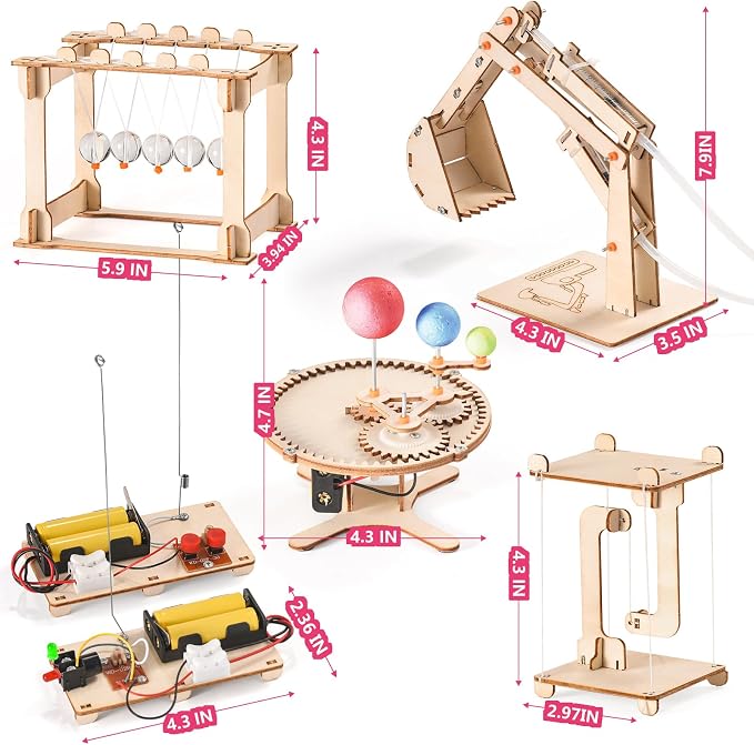 STEM Science Kits for Kids Age 8-10 8-12, Wood Building Crafts Kits for Boy | STEM Toys for Ages 8-13 9 10 11 12-14 Year Old Gifts Ideas, Science Engineering Experiment Kit 5-7, 3D Puzzles Projects 10-12