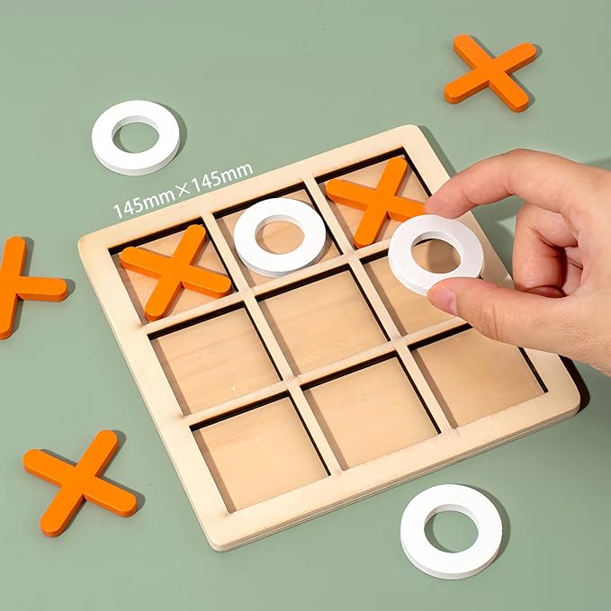 4 Pack Wooden Blocks Puzzles | Russian Blocks, Hexagon Puzzles, Tangrams Puzzles, Board Tic Tac Toe Game, Brain Teasers Toy Logic Game