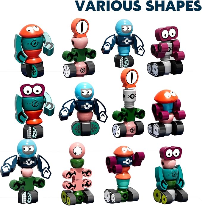 TEMI Magnets Robot Toy for 3 4 5 6 7 Year Old Boys | Transform Toys Planet Magnet Building Toys Stacking for Toddler, Learning Educational Christmas and Birthday Gifts for Kids