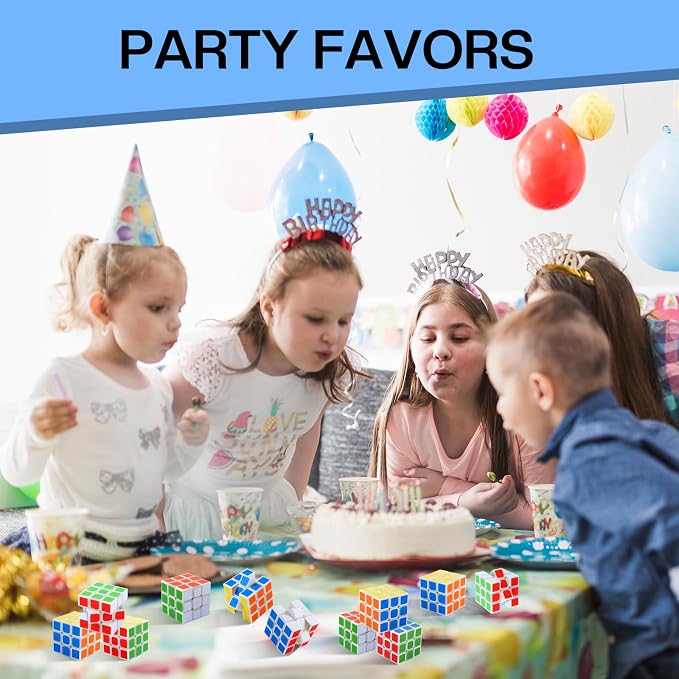 Mini Cube 12 Pack Puzzle Party Favors for Kids Birthday Party Favors, Magic Cube Classroom Prize for Students & School Rewards, Stress Relief Toys Easter Christmas Stocking Goody Bag Filler