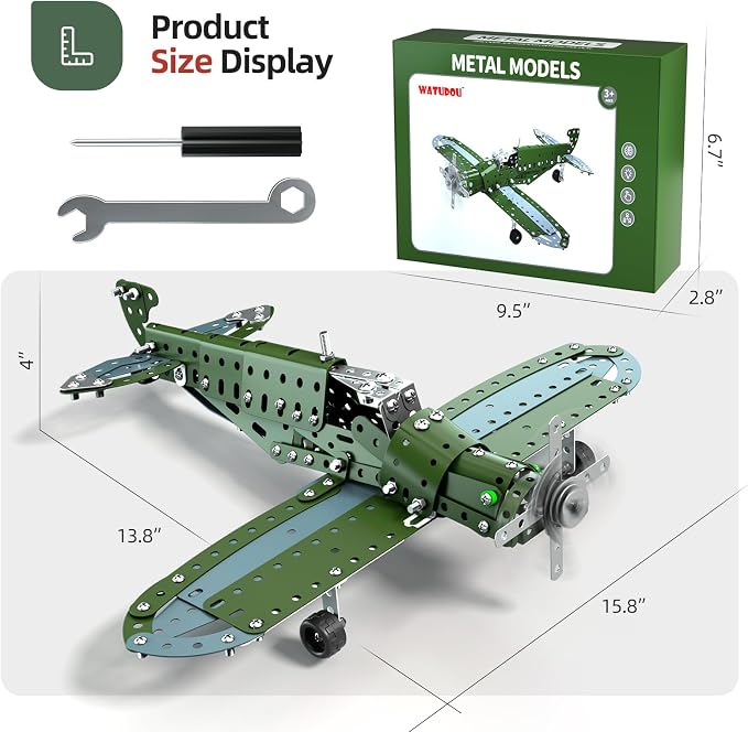 Model Airplane STEM Building Projects Toys - DIY Building STEM Projects Toys for Kids Boys Girls Ages 8-12-16, Assembly Science Kit Model Plane Birthday Gift Toys for Kids Boys 8 9 10 11 12 Years Old