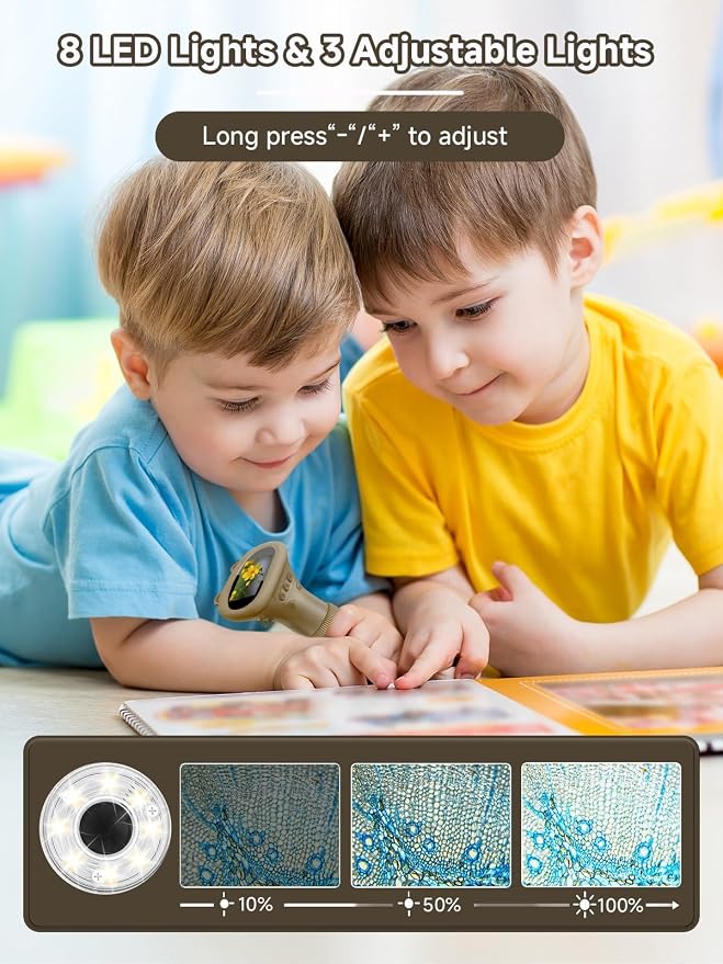 Acoath Microscope for Kids, 1000X Handheld Digital Miniscope with 2.0" Screen, Portable Pocket Microscope Education Toys Birthday Gifts for Age 3 4 5 6 7 8 9 10 Girls Boys