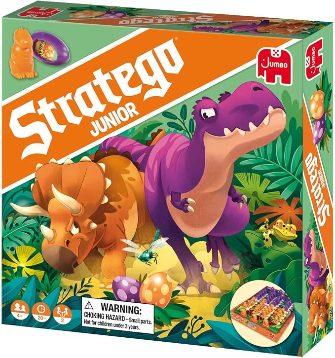 Jumbo, Stratego - Junior Dinos, Fun Junior Stratego Version, Strategy Board Game, 2 Players, Ages 4 Year Plus